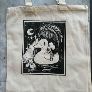 Ducky Cream Canvas Tote Bag